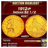 *Highlight* 1912-p Gold Indian Quarter Eagle $2 1/