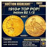 *Highlight* 1910-p Gold Indian Quarter Eagle TOP P