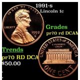 1991-s Proof Lincoln Cent 1c pr70 rd DCAM SEGS