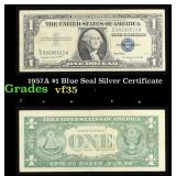 1957A $1 Blue Seal Silver Certificate Grades vf++