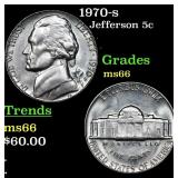 1970-s Jefferson Nickel 5c Grades GEM+ Unc