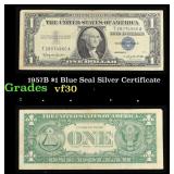 1957B $1 Blue Seal Silver Certificate Grades vf++