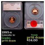 1995-s Proof Lincoln Cent 1c pr70 dcam SEGS