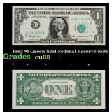 1963 $1 Green Seal Federal Reserve Note Grades Gem