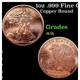 1oz .999 Fine Copper Bullion Round - Walking Liber