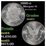 1880-o Morgan Dollar $1 ms63+ SEGS