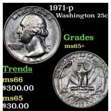 1971-p Washington Quarter 25c Grades GEM+ Unc