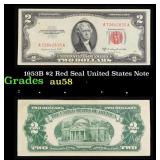 1953B $2 Red Seal United States Note Grades Choice