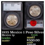 1935 Mexico 1 Peso Silver Mexico 1 Peso KM# 455 ms