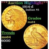 ***Major Highlight*** 1914-d Gold Indian Half Eagl