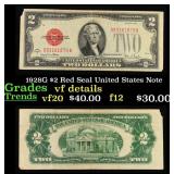 1928G $2 Red Seal United States Note Grades vf det