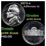 1972-s Proof Jefferson Nickel 5c Grades GEM++ Proo