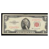 1953B $2 Red Seal United States Note Grades vf++