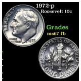 1972-p Roosevelt Dime 10c Grades Gem++ Full Bands