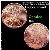 1oz .999 Fine Copper Bullion Round - Walking Liber