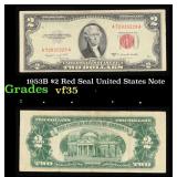 1953B $2 Red Seal United States Note Grades vf++