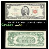 1963 $2 Red Seal United States Note Grades Choice