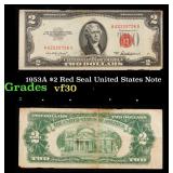 1953A $2 Red Seal United States Note Grades vf++