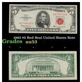 1963 $5 Red Seal United States Note Grades Select