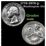 1776-1976-p Washington Quarter 25c Grades GEM+ Unc