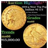 ***Major Highlight*** 1908-p Gold Indian Quarter E