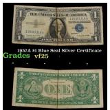 1957A $1 Blue Seal Silver Certificate Grades vf+