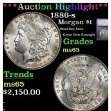 ***Major Highlight*** 1886-s Morgan Dollar $1 ms65