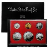 1981 United States Mint Proof Set 6 coins