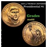 2007-p THOMAS JEFFERSON Presidential Dollar 1 Grad