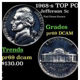 1968-s Proof Jefferson Nickel TOP POP! 5c Graded p