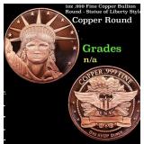 1oz .999 Fine Copper Bullion Round - Statue of Lib