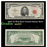 1963 $5 Red Seal United States Note Grades Select