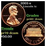 2001-s Proof Lincoln Cent 1c Grades GEM++ Proof De