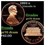 1992-s Proof Lincoln Cent 1c GEM++ Proof Deep Came