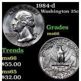 1984-d Washington Quarter 25c Grades GEM+ Unc