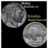 Hobo Buffalo Nickel 5c Grades Hand Carved