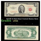 1953B $2 Red Seal United States Note Grades vf++