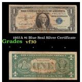 1957A $1 Blue Seal Silver Certificate Grades vf++