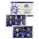 2002 United States Mint Proof Set 10 coins