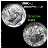 1960-d Roosevelt Dime 10c Grades Select Unc