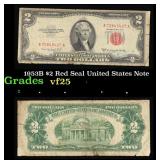 1953B $2 Red Seal United States Note Grades vf+