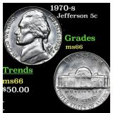 1970-s Jefferson Nickel 5c Grades GEM+ Unc