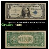 1957A $1 Blue Seal Silver Certificate Grades vf++