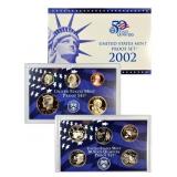 2002 United States Mint Proof Set 10 coins