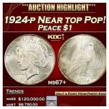 *Highlight* 1924-p Peace Dollar Near top Pop! $1 m