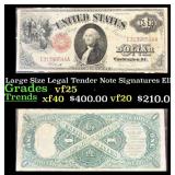 1917 $1 Large Size Legal Tender Note Grades vf+ Si