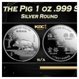 2019 Year of the Pig 1 oz .999 Silver Round