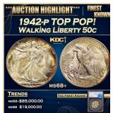 *Highlight* 1942-p Walking Liberty Half Dollar TOP