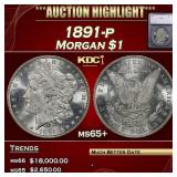 *Highlight* 1891-p Morgan Dollar $1 ms65+ SEGS (fc