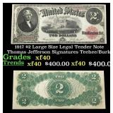 1917 $2 Large Size Legal Tender Note Thomas Jeffer